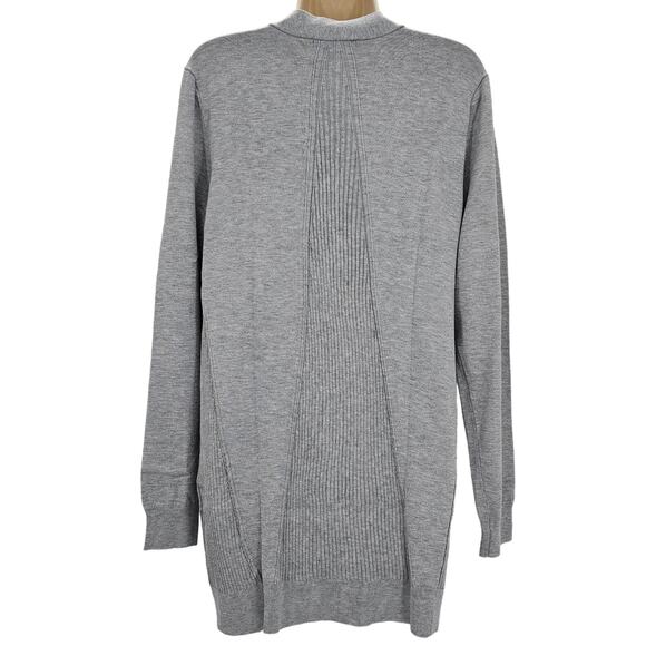 Love Ellie Womans size L Open Front Gray Light Cardigan Sweater Ribbed Knit NEW - Picture 4 of 8